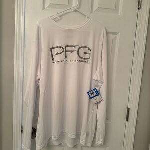 Columbia PFG White Long Sleeve Shirt